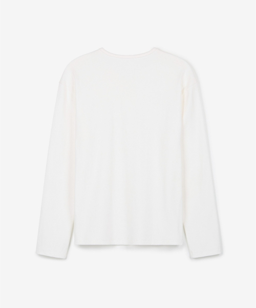 TNGT(ティーエヌジーティー)の「Ribbed Slim Fit Henley Neck Long Sleeve (Ivory) TNTS6F102IV(Tシャツ/カットソー・メンズ・その他・100/105/110/95)」の3枚目の写真