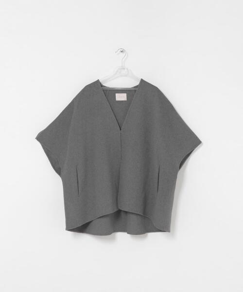LAATO(ラート)の「rever poncho coat(ポンチョ・レディース・ボルドー/ライトグレー・FREE)」の11枚目の写真