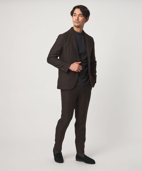 WEB限定】JUST fit ヘリンボーン ナロー セットアップ ジャケット