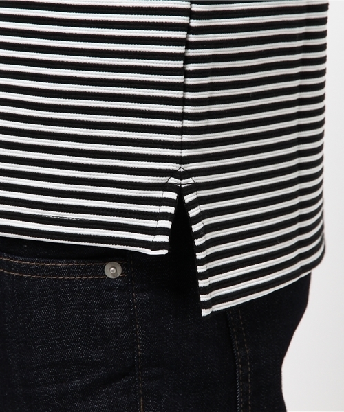 KATHARINE HAMNETT LONDON （キャサリンハムネットロンドン）の「RIPPLE BORDER SHORT / リップルボーダー ショート（Tシャツ/カットソー・メンズ・ブラック/グレー・S/L/M）」の7枚目の写真