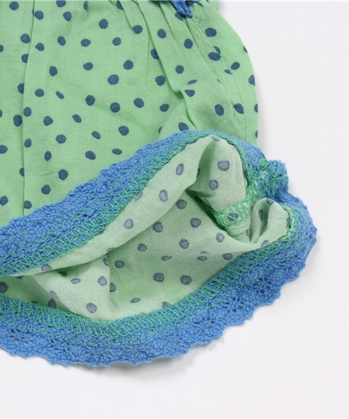 RUGGEDWORKS(ラゲッドワークス)の「ドット柄サマードレス(ワンピース・キッズ・ブルー/イエロー/ライトグリーン・90cm/100cm/130cm/140cm/110cm/120cm/80cm)」の8枚目の写真