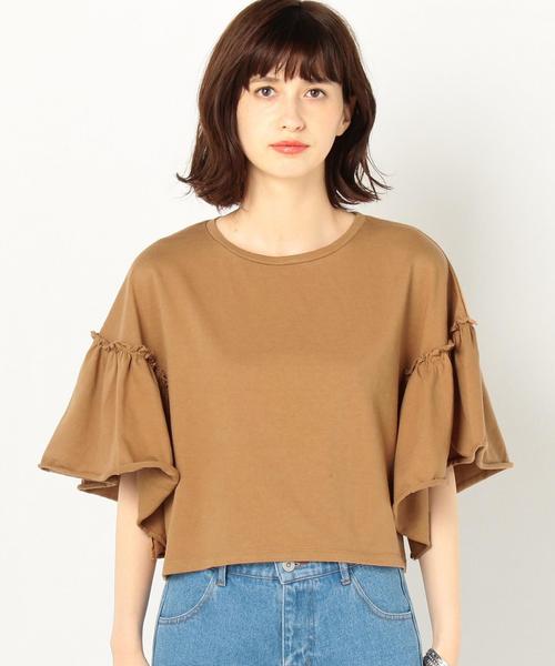 Another Edition（アナザーエディション）の「フリルスリーブTシャツ/AEBFC C フリル SL TEE◆（Tシャツ/カットソー・レディース・ブラック/ベージュ/ダークグリーン・FREE）」の11枚目の写真