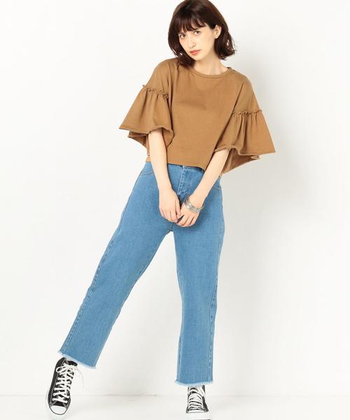 Another Edition（アナザーエディション）の「フリルスリーブTシャツ/AEBFC C フリル SL TEE◆（Tシャツ/カットソー・レディース・ブラック/ベージュ/ダークグリーン・FREE）」の13枚目の写真