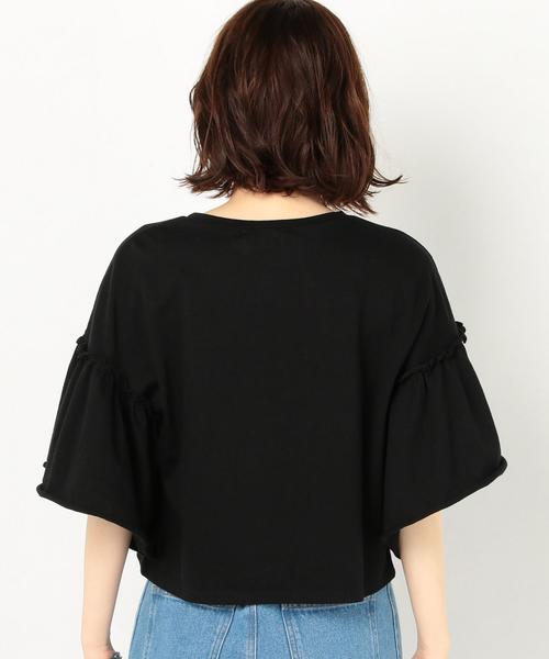 Another Edition（アナザーエディション）の「フリルスリーブTシャツ/AEBFC C フリル SL TEE◆（Tシャツ/カットソー・レディース・ブラック/ベージュ/ダークグリーン・FREE）」の6枚目の写真