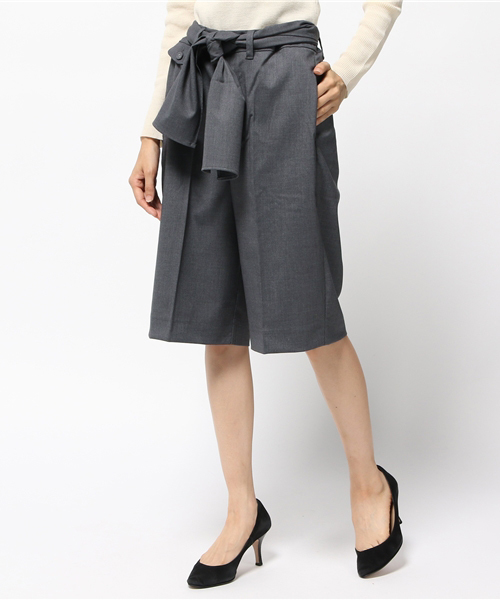 POU DOU DOU（プードゥドゥ）の「リボンベルト付きバミューダパンツ（その他パンツ・レディース・ダークグレー/ブラック/ダークブラウン・3）」の2枚目の写真