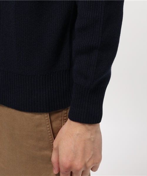 Denime（ドゥニーム）の「片畦クルーネックニット（ニット/セーター・メンズ・カーキ/グレー/ネイビー・MEDIUM/LARGE/X-LARGE）」の7枚目の写真