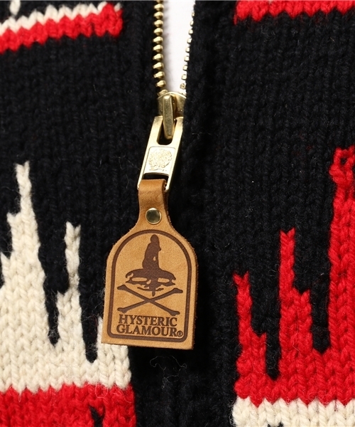 HYSTERIC GLAMOUR（ヒステリックグラマー）の「ARROW HEAD カウチン（カーディガン/ボレロ・メンズ・ホワイト/ブラック・SMALL/MEDIUM/LARGE）」の3枚目の写真