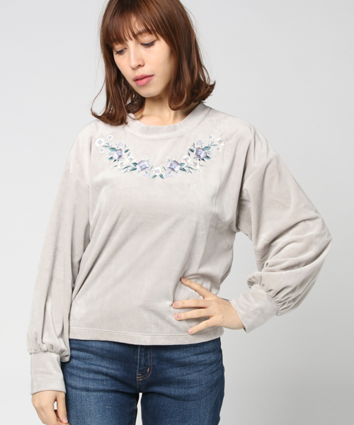 one after another NICE CLAUP(ワンアフターアナザーナイスクラップ)の「べロア刺繍PO(Tシャツ/カットソー・レディース・レッド系その他/ライトグレー/ブラック・FREE)」の19枚目の写真