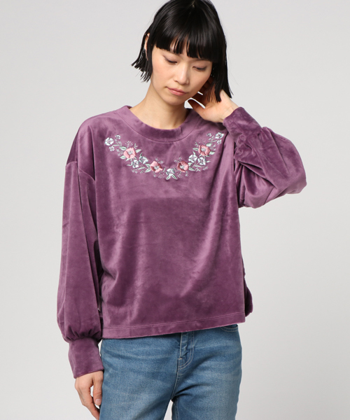one after another NICE CLAUP(ワンアフターアナザーナイスクラップ)の「べロア刺繍PO(Tシャツ/カットソー・レディース・レッド系その他/ライトグレー/ブラック・FREE)」の20枚目の写真