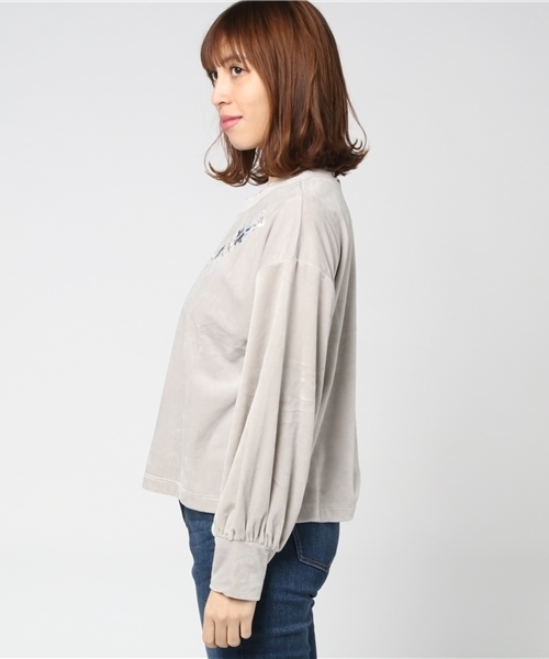 one after another NICE CLAUP(ワンアフターアナザーナイスクラップ)の「べロア刺繍PO(Tシャツ/カットソー・レディース・レッド系その他/ライトグレー/ブラック・FREE)」の5枚目の写真