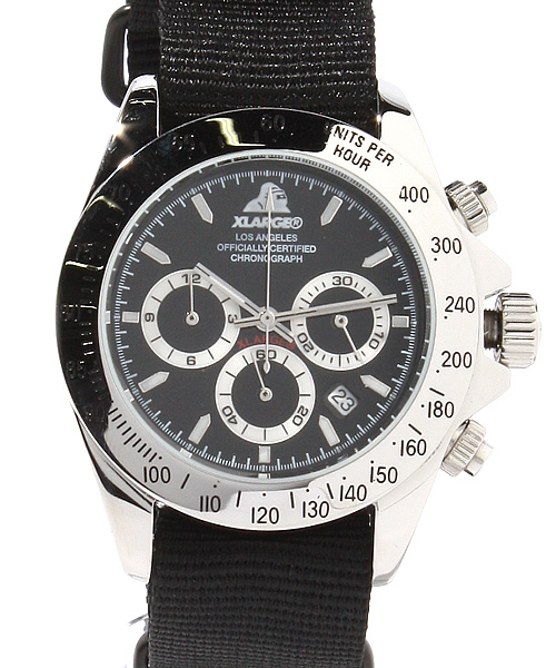【中古品】XLARGE クロノグラフ ブラック時計 中古・古着通販】X-LARGE (エクストララージ) クロノグラフ｜ブランド