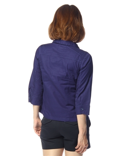 CIAOPANIC（チャオパニック）の「7分ミリタリーシャツ（シャツ/ブラウス・レディース・ネイビー/オリーブ・FREE）」の4枚目の写真