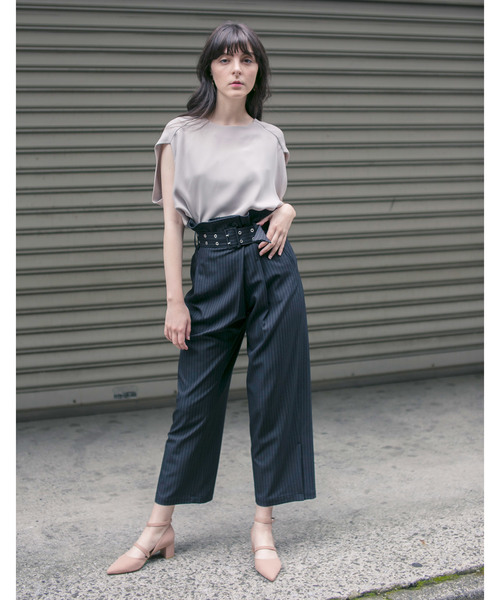 STUDIOUS（ステュディオス）の「リネンライクダブルチョーカーパンプス（パンプス・レディース・キャメル/ライトグレー/ブラック・MEDIUM/SMALL/LARGE）」の15枚目の写真