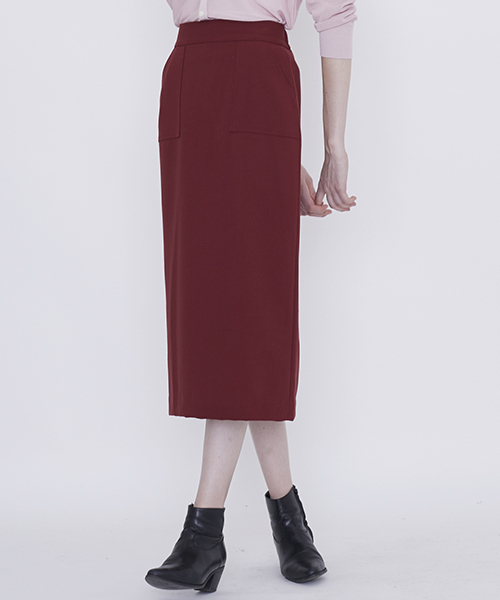 CLANE(クラネ)の「【CLANE】ポケットベーシックスカート POCKET BASIC SKIRT(スカート・レディース・バーガンディー/カーキ/ブラック・1/2)」の3枚目の写真