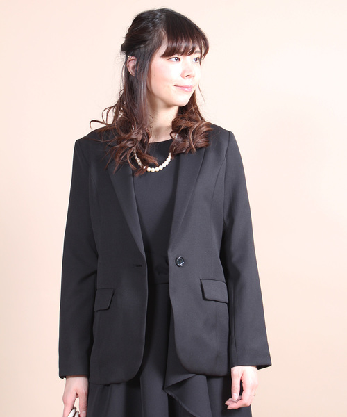 12Twelve Agenda（トゥエルブ　アジェンダ）の「ダブルクロステーラードジャケット（スーツジャケット・レディース・ピンクベージュ/ブラック/ライトグレー・M）」の2枚目の写真