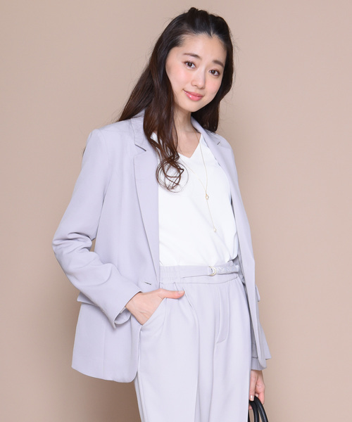 12Twelve Agenda（トゥエルブ　アジェンダ）の「ダブルクロステーラードジャケット（スーツジャケット・レディース・ピンクベージュ/ブラック/ライトグレー・M）」の14枚目の写真