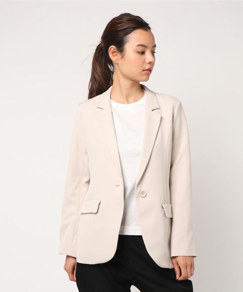 12Twelve Agenda（トゥエルブ　アジェンダ）の「ダブルクロステーラードジャケット（スーツジャケット・レディース・ピンクベージュ/ブラック/ライトグレー・M）」の12枚目の写真