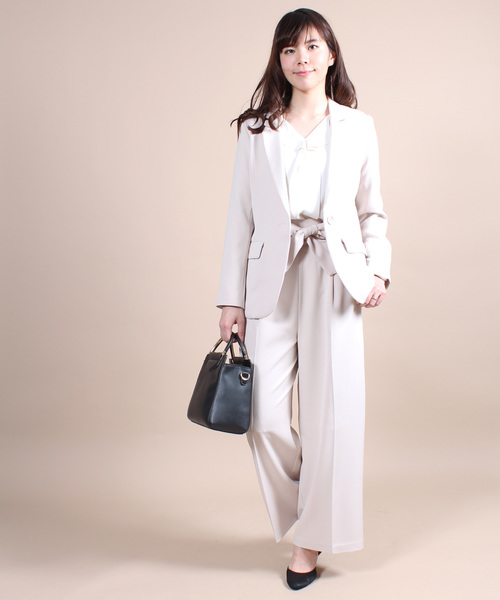 12Twelve Agenda（トゥエルブ　アジェンダ）の「ダブルクロステーラードジャケット（スーツジャケット・レディース・ピンクベージュ/ブラック/ライトグレー・M）」の7枚目の写真