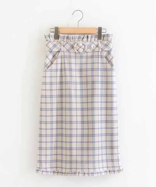 MAJESTIC LEGON（マジェスティックレゴン）の「ヘムフリルチェックIラインスカート（スカート・レディース・ピンク系その他2/ホワイト系その他2/ブルー系その他4・MEDIUM）」の15枚目の写真