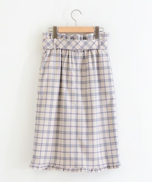 MAJESTIC LEGON（マジェスティックレゴン）の「ヘムフリルチェックIラインスカート（スカート・レディース・ピンク系その他2/ホワイト系その他2/ブルー系その他4・MEDIUM）」の16枚目の写真