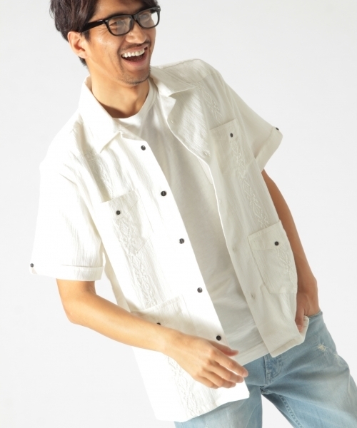 BAYFLOW(ベイフロー)の「BAYFLOW/刺繍キューバシャツ 18SS(シャツ/ブラウス・メンズ・ピンク/チャコール/ホワイト・MEDIUM/LARGE)」の19枚目の写真