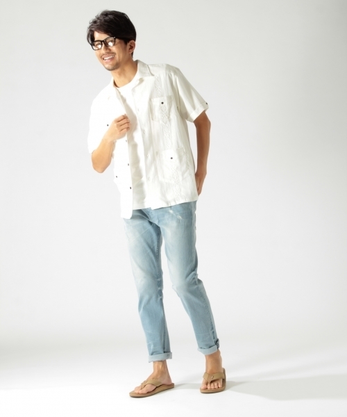 BAYFLOW(ベイフロー)の「BAYFLOW/刺繍キューバシャツ 18SS(シャツ/ブラウス・メンズ・ピンク/チャコール/ホワイト・MEDIUM/LARGE)」の10枚目の写真