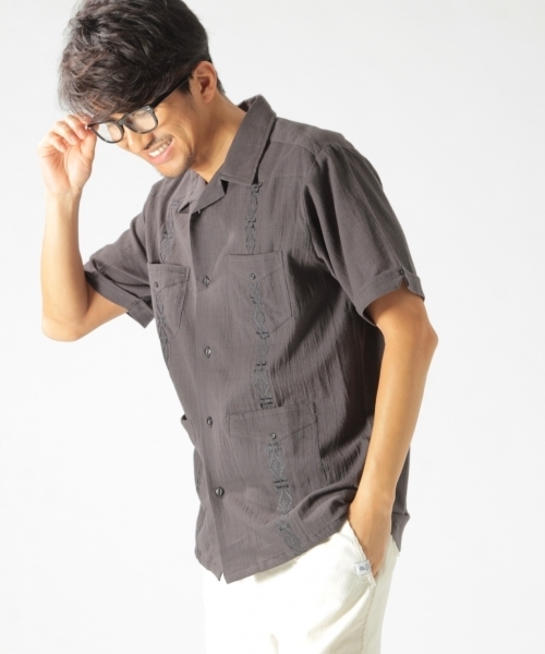BAYFLOW(ベイフロー)の「BAYFLOW/刺繍キューバシャツ 18SS(シャツ/ブラウス・メンズ・ピンク/チャコール/ホワイト・MEDIUM/LARGE)」の22枚目の写真