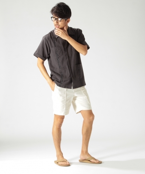 BAYFLOW(ベイフロー)の「BAYFLOW/刺繍キューバシャツ 18SS(シャツ/ブラウス・メンズ・ピンク/チャコール/ホワイト・MEDIUM/LARGE)」の16枚目の写真