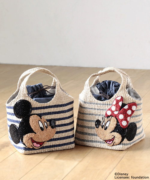 BEAMS BOY（ビームスボーイ）の「Ds*B SQﾎﾞ-ﾀﾞ-BAG（かごバッグ・レディース・ライトグレー/ネイビー・ONE SIZE）」の5枚目の写真