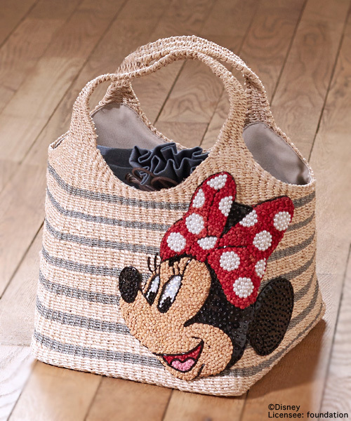 BEAMS BOY（ビームスボーイ）の「Ds*B SQﾎﾞ-ﾀﾞ-BAG（かごバッグ・レディース・ライトグレー/ネイビー・ONE SIZE）」の6枚目の写真