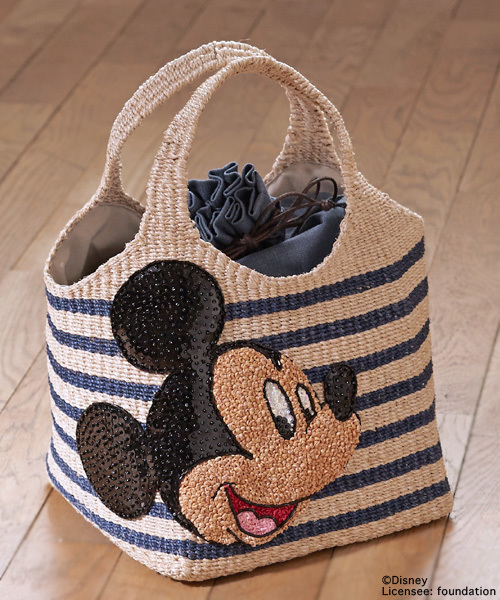 BEAMS BOY（ビームスボーイ）の「Ds*B SQﾎﾞ-ﾀﾞ-BAG（かごバッグ・レディース・ライトグレー/ネイビー・ONE SIZE）」の7枚目の写真