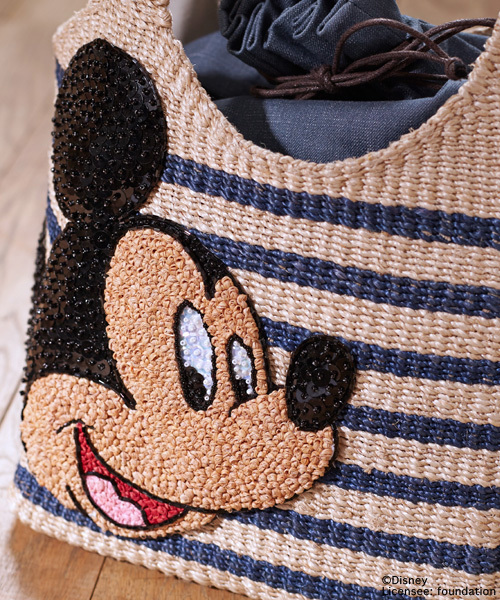 BEAMS BOY（ビームスボーイ）の「Ds*B SQﾎﾞ-ﾀﾞ-BAG（かごバッグ・レディース・ライトグレー/ネイビー・ONE SIZE）」の9枚目の写真