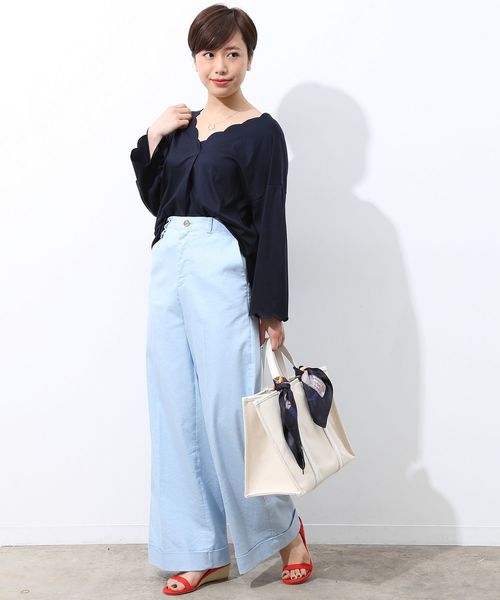タグ付き】ROPE ロペ スカラップ刺繍ブラウス