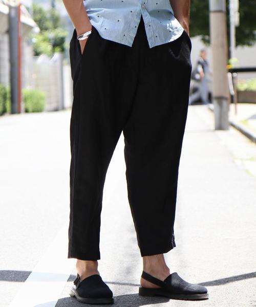 coen（コーエン）の「リネンミックスワイドアンクルイージーパンツ（その他パンツ・メンズ・ダークブラウン/ブラック/ベージュ・LARGE/SMALL/MEDIUM/X-LARGE）」の5枚目の写真