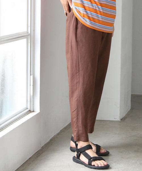 coen（コーエン）の「リネンミックスワイドアンクルイージーパンツ（その他パンツ・メンズ・ダークブラウン/ブラック/ベージュ・LARGE/SMALL/MEDIUM/X-LARGE）」の22枚目の写真