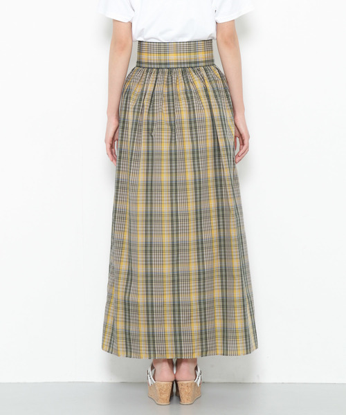 SENSE OF PLACE by URBAN RESEARCH（センスオブプレイスバイアーバンリサーチ）の「マドラスチェックマキシスカート（スカート・レディース・イエロー系その他・36/38）」の5枚目の写真