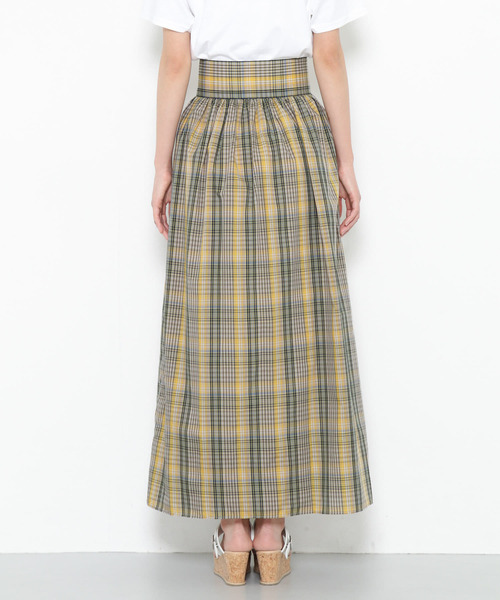 SENSE OF PLACE by URBAN RESEARCH（センスオブプレイスバイアーバンリサーチ）の「マドラスチェックマキシスカート（スカート・レディース・イエロー系その他・36/38）」の16枚目の写真