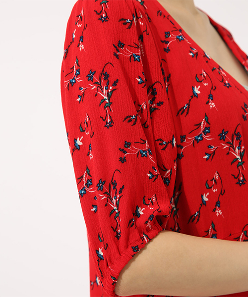 AZUL by moussy（アズールバイマウジー）の「花柄楊柳シフォンガウン（シャツ/ブラウス・レディース・ブラック系その他/レッド系その他/ブラック・MEDIUM/SMALL）」の20枚目の写真