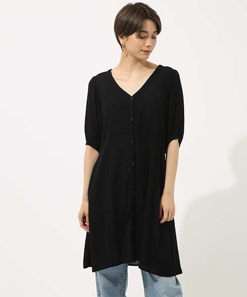 AZUL by moussy（アズールバイマウジー）の「花柄楊柳シフォンガウン（シャツ/ブラウス・レディース・ブラック系その他/レッド系その他/ブラック・MEDIUM/SMALL）」の16枚目の写真