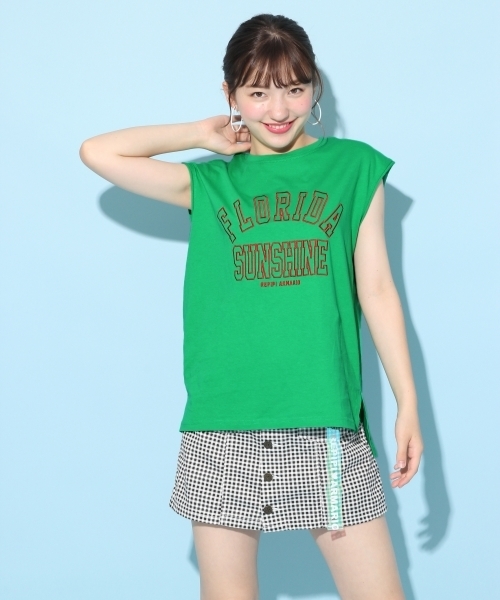 repipi armario（レピピ アルマリオ）の「カレッジシシュウロゴノースリーブ（Tシャツ/カットソー・キッズ・ホワイト/ブラック/グリーン・SMALL/MEDIUM/LARGE/X-SMALL）」の3枚目の写真