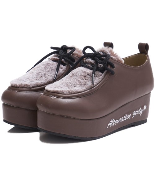 algy（アルジー）の「ファー付きローファー（ローファー・キッズ・ブラック/ブラウン・20/21/22/23/24）」の2枚目の写真