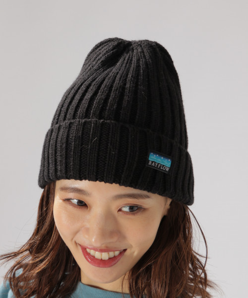 BAYFLOW（ベイフロー）の「ニットワッチキャップ（ニットキャップ/ビーニー・レディース・ブラック/ベージュ/ネイビー/グレー/スカイブルー・FREE）」の2枚目の写真