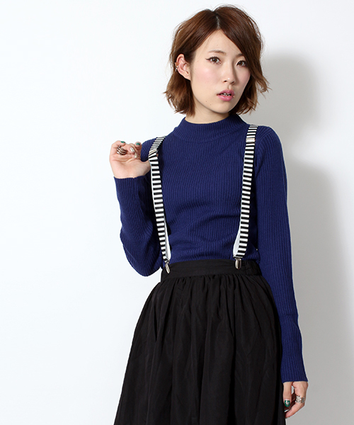 WEGO（ウィゴー）の「WEGO/リブハイネックニット（ニット/セーター・レディース・ブラック系その他/ブラック/オフホワイト/レッド/ネイビー/杢グレー/ブルー・FREE）」の6枚目の写真