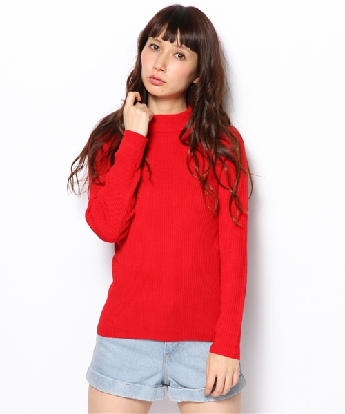 WEGO（ウィゴー）の「WEGO/リブハイネックニット（ニット/セーター・レディース・ブラック系その他/ブラック/オフホワイト/レッド/ネイビー/杢グレー/ブルー・FREE）」の20枚目の写真