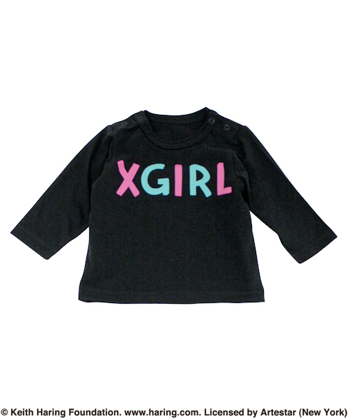 X-girl Stages（エックスガールステージス）の「“Keith  Haring”  SUIT  SET （6M・12M）（ロンパース・キッズ・ブラック/グレー・6M/12M）」の3枚目の写真