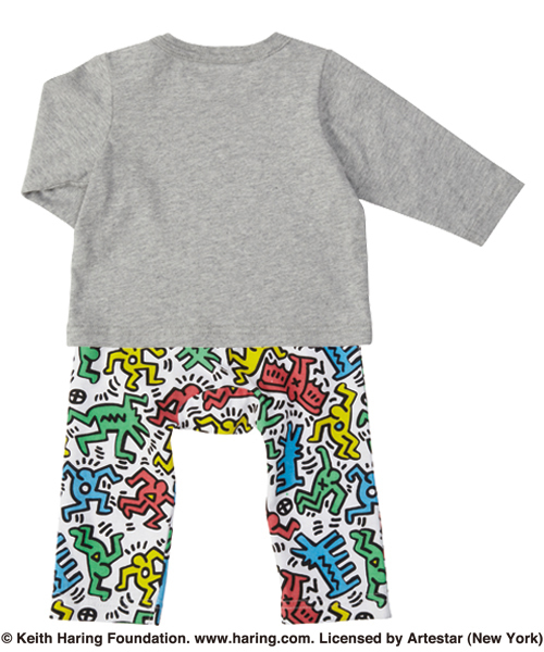X-girl Stages（エックスガールステージス）の「“Keith  Haring”  SUIT  SET （6M・12M）（ロンパース・キッズ・ブラック/グレー・6M/12M）」の8枚目の写真