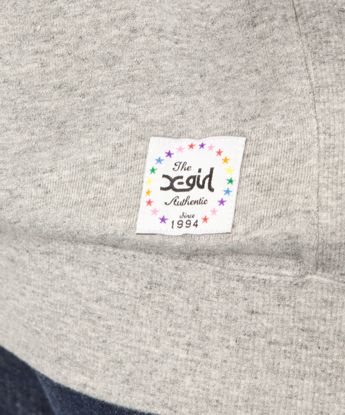 X-girl（エックスガール）の「BASIC SWEAT ZIP HOODIE（パーカー・レディース・ブラック/アッシュグレー/ネイビー/イエロー/ピンク・1/2）」の15枚目の写真