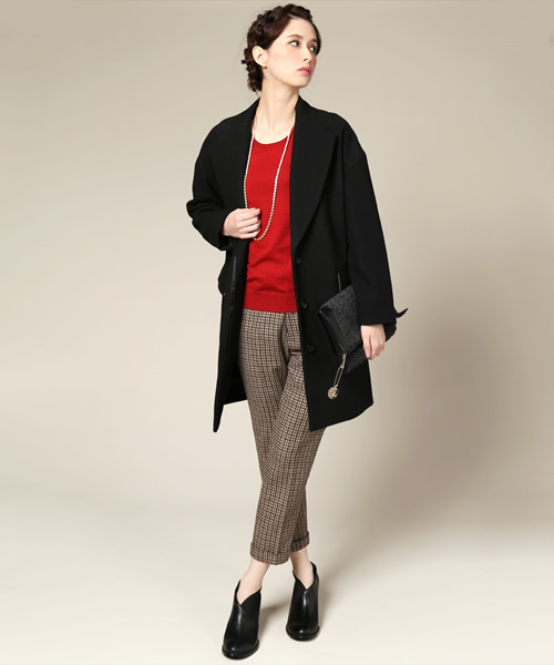 BEAMS LIGHTS Women's（ビームスライツ ウィメンズ）の「□BEAMS LIGHTS / ツイード切替チェスターコート（その他アウター・レディース・ブラック/ブラウン系その他・36/38）」の16枚目の写真