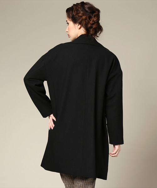 BEAMS LIGHTS Women's（ビームスライツ ウィメンズ）の「□BEAMS LIGHTS / ツイード切替チェスターコート（その他アウター・レディース・ブラック/ブラウン系その他・36/38）」の5枚目の写真