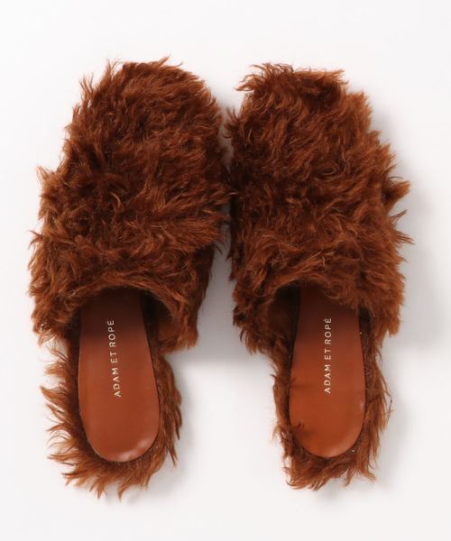 ADAM ET ROPE'(アダムエロペ)の「【Steiff for ADAM ET ROPE'】シュタイフファースリッパ(その他シューズ・レディース・ダークブラウン/ベージュ・37/38/36)」の4枚目の写真